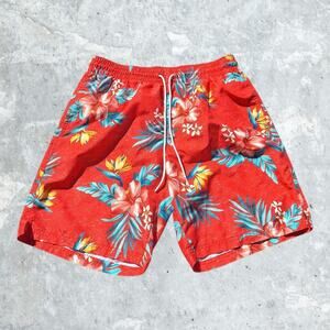Red floral old navy swimtrunks size medium